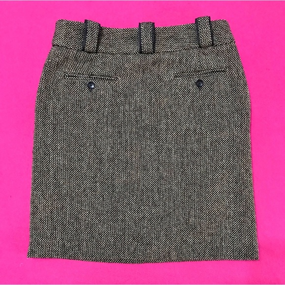 BRITISH KHAKI Brown Black Tweed Pencil Skirt - Picture 2 of 3